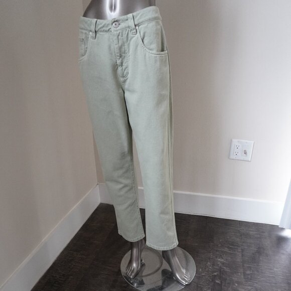 Brunello Cucinelli Monili Jeans Sage Denim Straight Leg Denim Size 6 - Picture 4 of 8